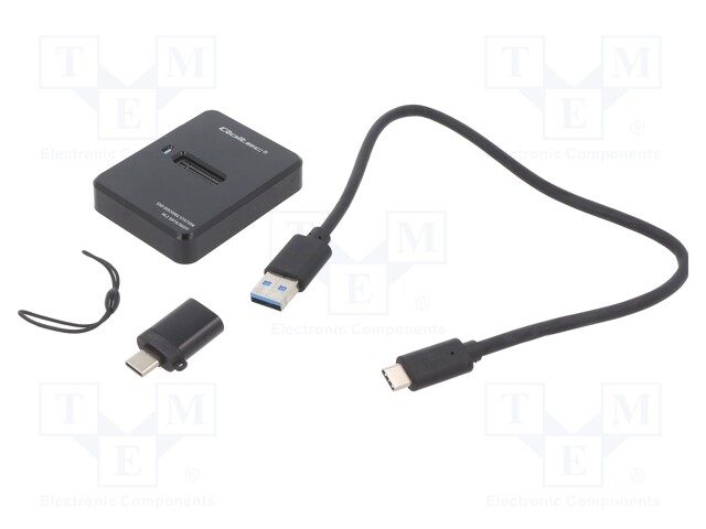 TELAKKA - USB 3.1 - PNP - MUSTA - TUKI: M.2 SATA SSD - Tietokonetarvikkeet - muut - QOLTEC-50314 - 1