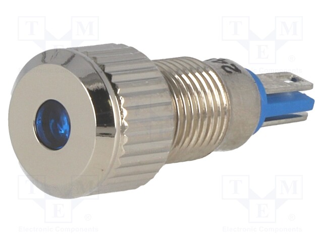 MERKKIVALO: LED - LITTEÄ - SININEN - 24VDC - Ø8MM - IP67 - JUOTTOON - Merkkivalot ja pienoislamput - GQ8F-DB24 - 1