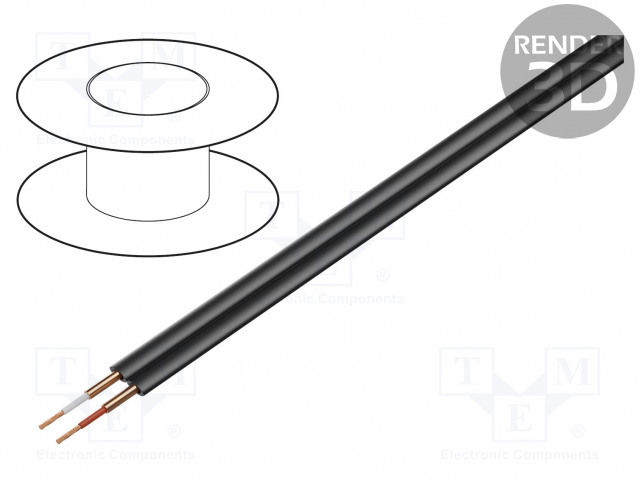 MIKROFONIKAAPELI-2X0,12MM2 - MUSTA - OFC - -15÷70°C - ERISTYS: PVC - Mikrofonikaapelit - TAS-C124 - 1