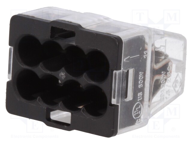 PIKALIITIN - 24A - 450V - JOHTOON - JOUSIPURISTIN - HARMAA - 1,5÷2,5MM2 - WAGO ja muut pikaliittimet - PE.4184 - 1