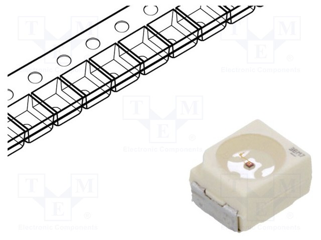 LED - ORANSSI - SMD - 3030,PLCC2 - 180÷355MCD - 1,85÷2,35VDC - 3X3X2,1MM - Pintaliitos LED - LOT676-S1T1-24 - 1