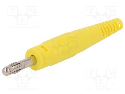 BANAANILIITIN 4MM - PISTOKE - 32A - 60V - KELTAINEN - ERISTÄMÄTÖN - Banaaniliittimet 4mm - L-409-24 - 1