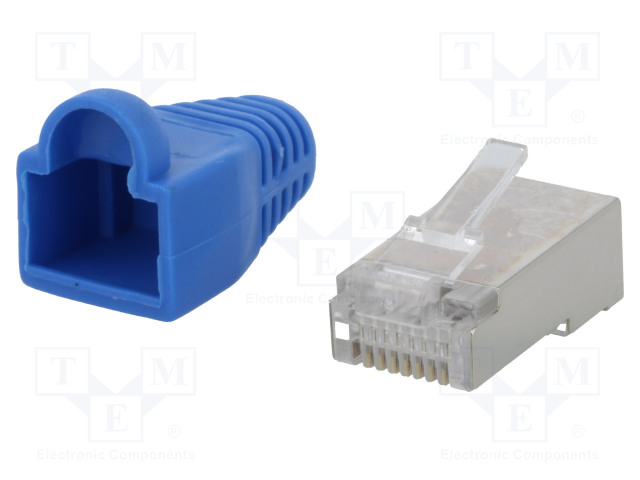 LIITIN: RJ45 - PISTOKE - PIN: 8 - CAT: 5E - SUOJATTU,SUOJAN KANSSA - 8P8C - RJ liittimet - LOG-MP0014 - 1