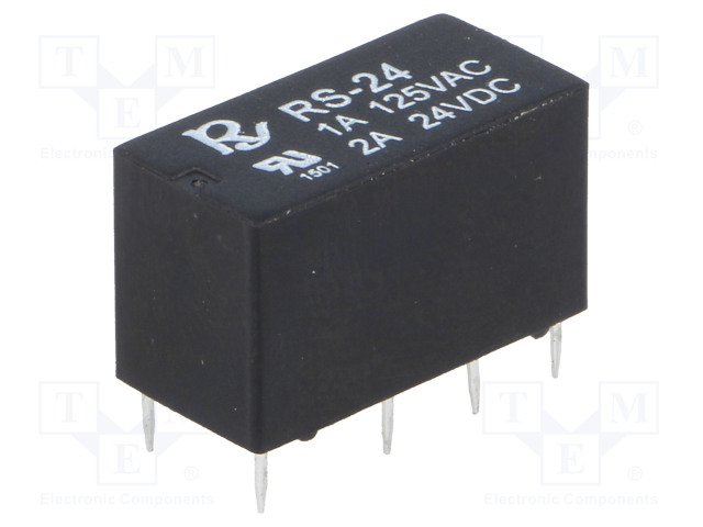 RELE - DPDT - UKELAN: 24VDC - IKOSKETINTEN MAX: 2A - Pienoisreleet - RS-24 - 1