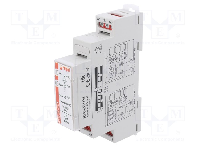 RELE: ASENNUS-BISTABIILI,PULSSI-DPST-NO - 8A - UKYTK: MAX.300VAC - Asennusreleet - RPB-2Z-U24 - 1