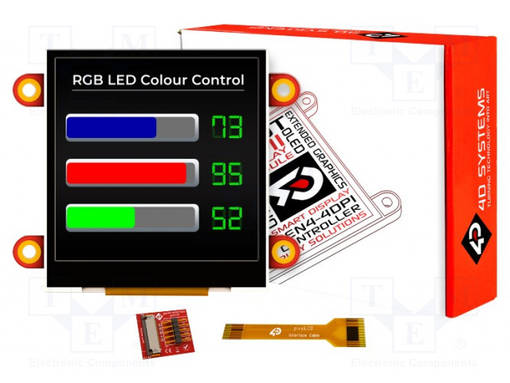 TFT NÄYTTÖ - 2,5" - 240X240 - 30KBRAM - LIITÄNTÄ: GPIO,I2C-MASTER - Älykkäät näytöt - PIXXILCD-25P4 - 1