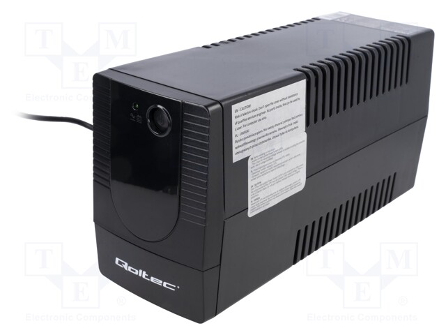 UPS VIRTALÄHDE - 600W - 1KVA - 220÷230V - SCHUKO X2 - 275X92X140MM - UPS ja tietokeneen virtalähteet - QOLTEC-53774 - 1