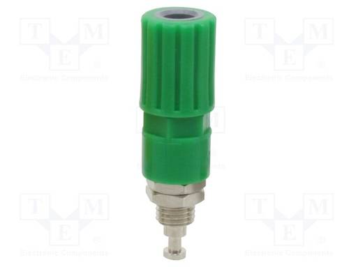 LABORATORY CONNECTOR: 4MM BANANA - SOCKET - 36A - VIHREÄ - 8MM - Banaanijatkoliittimet - D-3254 - 1