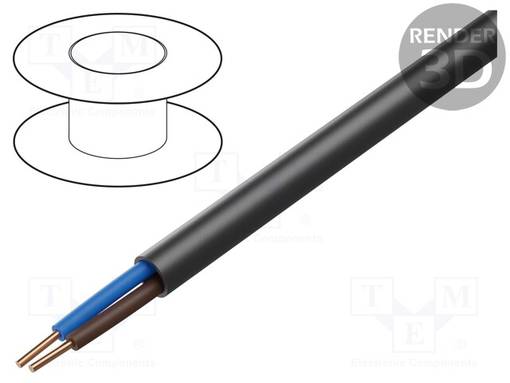 JOHTO - YKY - 2X4MM2 - PYÖREÄ - RAUTACU - PVC - MUSTA - 600V,1KV - Virtajohdot metritavara - EK-YKY-2X4 - 1