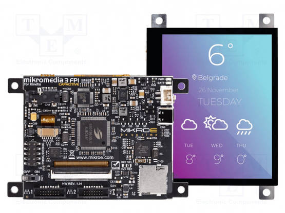 TFT NÄYTTÖ - 3,5" - 320X240 - VALAISTUS: LED - LIITÄNTÄ: I2C - 3,3÷5VDC - Älykkäät näytöt - MIKROE-3924 - 1