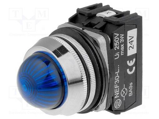 MERKKIVALO - 30MM - NEF30 - VALAISTUS: LED,HEHKULAMPPU - Ø30,5MM - IP20 - Taulukytkimien lisävarusteet - NEF30-LEN24 - 1