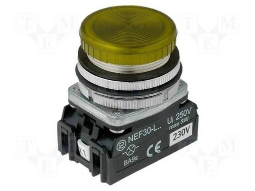 MERKKIVALO - 30MM - NEF30 - VALAISTUS: LED,HEHKULAMPPU - Ø30,5MM - IP20 - Taulukytkimien lisävarusteet - NEF30-LPG24 - 1