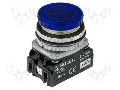 MERKKIVALO - 30MM - NEF30 - VALAISTUS: LED,HEHKULAMPPU - Ø30,5MM - IP20 - Taulukytkimien lisävarusteet - NEF30-LPN24 - 1