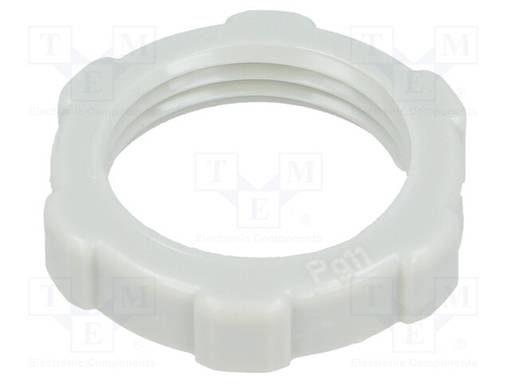 MUTTERI - PG11 - POLYSTYREENI - PAKS.: 5MM - AVAIN: 24MM - VAALEANHARMAAA - Läpivientikappaleiden mutterit - OBO-2043114 - 1