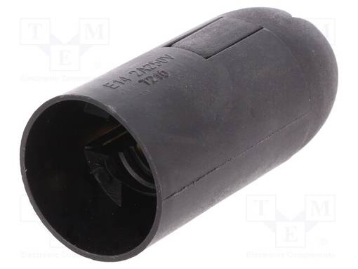 PIDIKE: HEHKULAMPUT - E14 - RUNKO: MUSTA - Ø: 26MM - TERMOPLASTINEN - Lampunkannat ja adapterit led tuotteisin - PW-D.3004 - 1