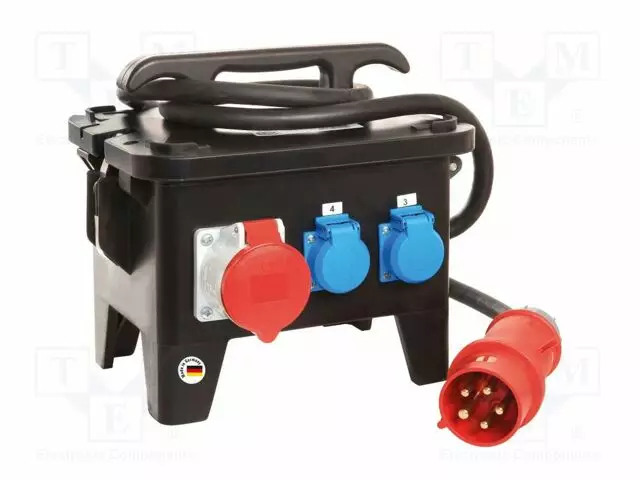 KOJEISTO - 5G6MM2 - 2M - KUMI - MUSTA - PISTORAS.MÄÄRÄ: 6 - 32A - Jatkojohdot ja -haaroittimet - AS-60554 - 1