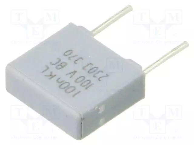 POLYESTERIKONDENSAATTORI - 0,1UF - 63V - 100VDC - 5MM - ±10% - THT - Muovikondensaattorit - BFC237021104 - 1