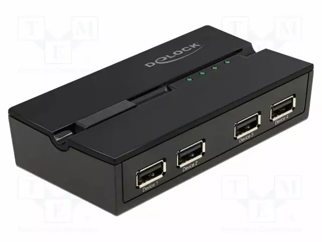 SWITCH - USB 2.0 - MUSTA - MUOVI - LÄHTÖ: USB A RASIA X4 - USB kaapelit ja adapterit - DELOCK-11494 - 1