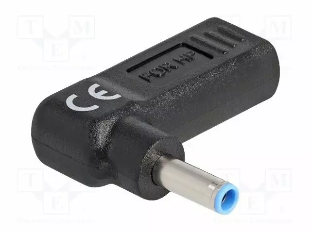 ADAPTERI - USB C RASIA,DC 4,5/3,0 LIITIN - MUSTA - KULMA- 3A - DC virtakaapelit - DELOCK-60004 - 1