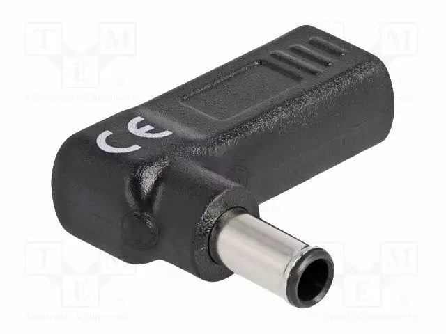 ADAPTERI - USB C RASIA,DC 6,0/4,3 LIITIN - MUSTA - KULMA- 3A - DC virtakaapelit - DELOCK-60014 - 1