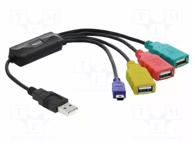 KAAPELI - USB 2.0 - 0,3M - MUSTA - 480MBPS - USB kaapelit ja adapterit - DELOCK-61724 - 1