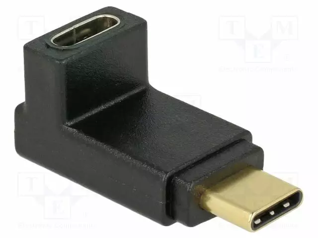 ADAPTERI - USB C RASIA,USB C-PISTOKE 90° YLÄ-/ALA- - USB kaapelit ja adapterit - DELOCK-65914 - 1