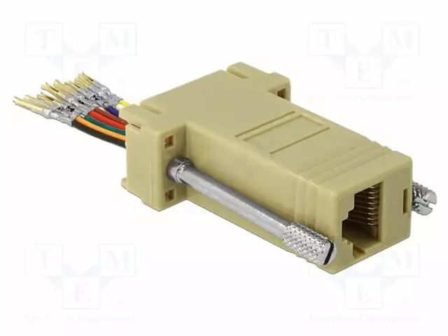 ADAPTERI - D-SUB 9PIN RASIA,RJ45-PISTORASIA - HARMAA - Tietokonekaapelit ja -adapterit - DELOCK-66164 - 1