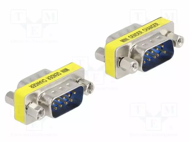 ADAPTERI - D-SUB 9PIN PISTOKE,MOLEMMIN PUOLIN - 1: 1-YHTEYS - 2KPL - Tietokonekaapelit ja -adapterit - DELOCK-66464 - 1