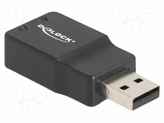 PC-KORTTI: ÄÄNI - USB 2.0 - PNP - MUSTA - Tietokonetarvikkeet - muut - DELOCK-66634 - 1