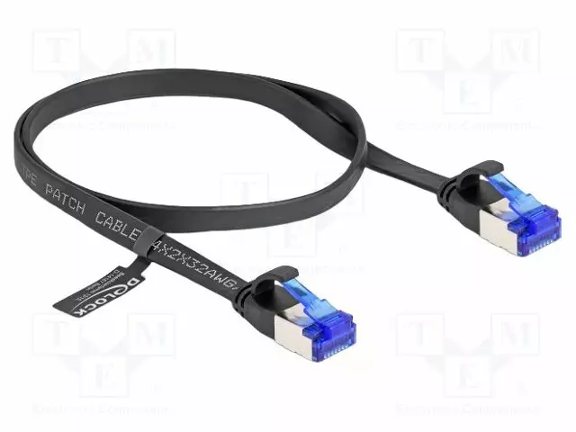 PATCH KAAPELI - U/FTP - CAT: 6A - RJ45-PISTOKE,MOLEMMIN PUOLIN - 0,5M - RJ45 Ethernet kaapelit - DELOCK-80174 - 1