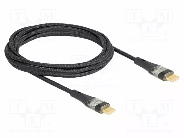 KAAPELI - USB 2.0 - USB C PISTOKE,MOLEMMIN PUOLIN - 2M - MUSTA - 100W - USB kaapelit ja adapterit - DELOCK-80764 - 1