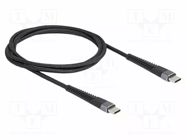 KAAPELI - USB 2.0 - USB C PISTOKE,MOLEMMIN PUOLIN - 1M - MUSTA - 60W - USB kaapelit ja adapterit - DELOCK-81124 - 1