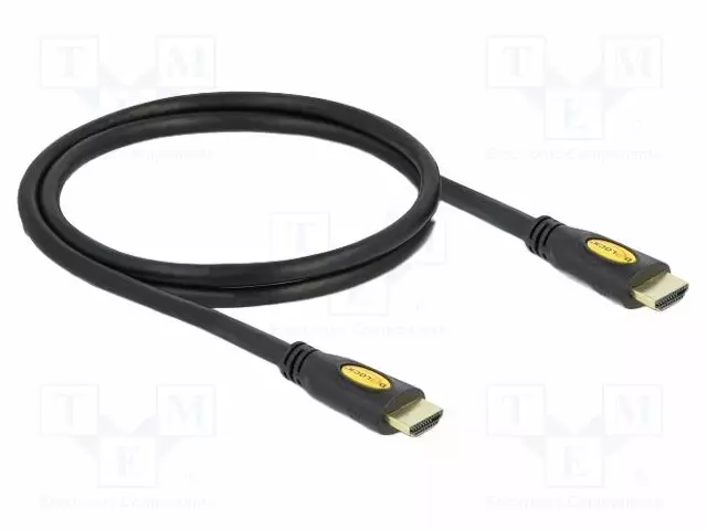 KAAPELI - HDMI 1.4,HIGH SPEED + ETHERNET - PIT: 1M - MUSTA - 28AWG - HDMI, DVI, DisplayPort johdot - DELOCK-82584 - 1