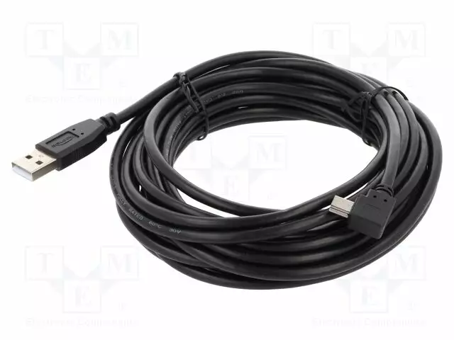 CABLE - USB 2.0 - USB A PLUG,USB B MINI PLUG 90° LEFT/RIGHT - 5M - USB kaapelit ja adapterit - DELOCK-82684 - 1