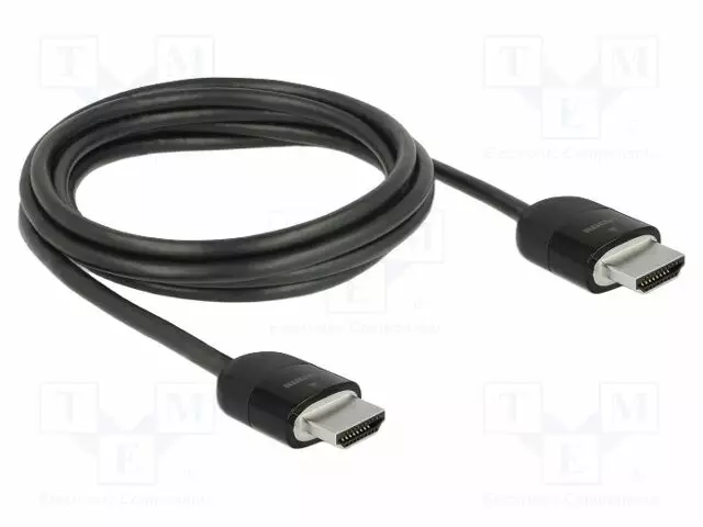 KAAPELI - HDMI-PISTOKE,MOLEMMIN PUOLIN - PIT: 2M - MUSTA - 30AWG - HDMI, DVI, DisplayPort johdot - DELOCK-84964 - 1