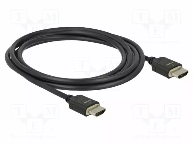 KAAPELI - HDMI-PISTOKE,MOLEMMIN PUOLIN - PIT: 2M - MUSTA - 30AWG - HDMI, DVI, DisplayPort johdot - DELOCK-85294 - 1