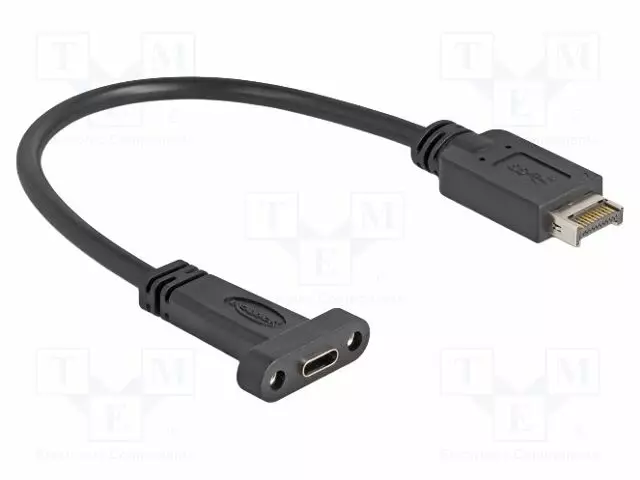 KAAPELI - USB C RASIA,USB TYPE-E KEY A PISTOKE - 0,25M - MUSTA - USB kaapelit ja adapterit - DELOCK-85454 - 1