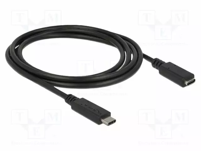 KAAPELI - USB C RASIA,USB C PISTOKE - 1,5M - MUSTA - HDCP,HDR - 10GBPS - USB kaapelit ja adapterit - DELOCK-85534 - 1