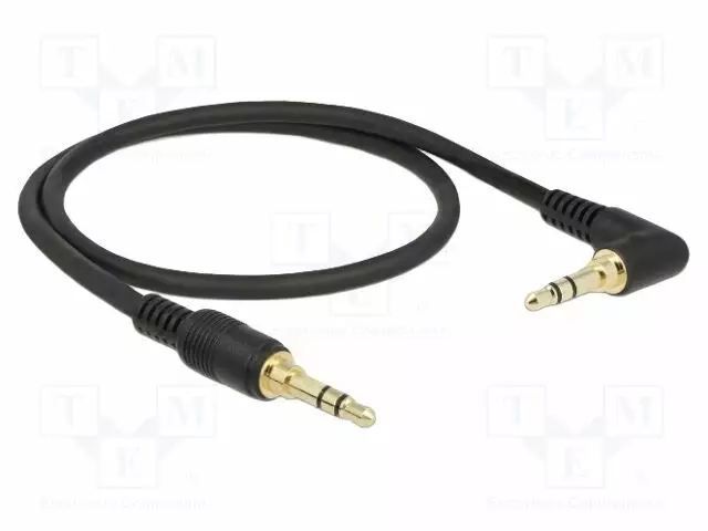 KAAPELI - 0,5M - PINNOITUS: KULLATTU - MUSTA - 24AWG - Muut audio-videokaapelit - DELOCK-85564 - 1