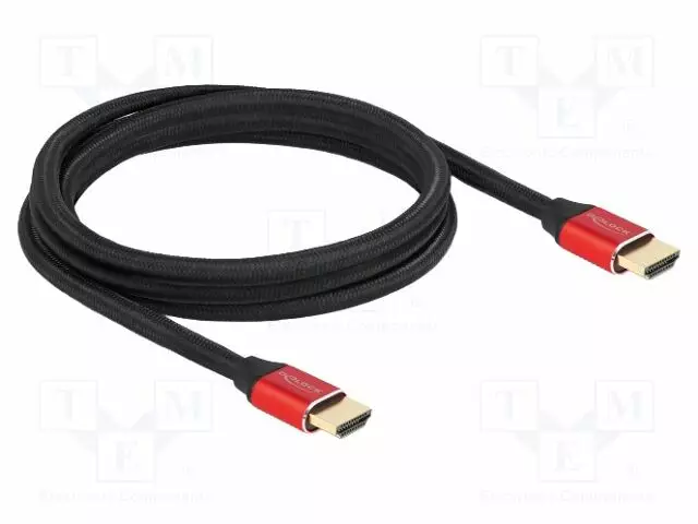 KAAPELI - HDMI-PISTOKE,MOLEMMIN PUOLIN - TEKSTIILI - PIT: 2M - MUSTA - HDMI, DVI, DisplayPort johdot - DELOCK-85774 - 1