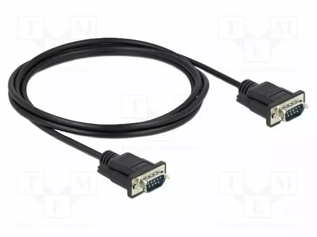 KAAPELI - D-SUB 9PIN PISTOKE,MOLEMMIN PUOLIN - PVC - PIT: 2M - MUSTA - Tietokonekaapelit ja -adapterit - DELOCK-86574 - 1