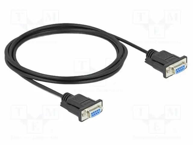KAAPELI - D-SUB 9PIN RASIA,MOLEMMIN PUOLIN - PVC - PIT: 2M - MUSTA - Tietokonekaapelit ja -adapterit - DELOCK-86824 - 1