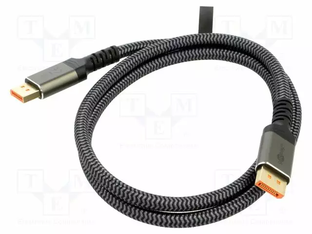 KAAPELI - DISPLAYPORT-PISTOKE,MOLEMMIN PUOLIN - TEKSTIILI - PIT: 1M - HDMI, DVI, DisplayPort johdot - GOOBAY-75684 - 1