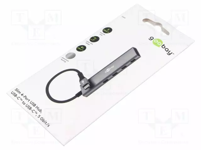 USB HUB - USB C-PISTORASIA X4,USB C-PISTOKE - USB 3.2 - HARMAA - Tietokonetarvikkeet - muut - GOOBAY-76564 - 1