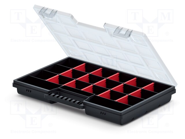 SÄILIÖ: KOLLEKTIIVI - OSIOT - MUSTA - 290X195X35MM - NOR 30 - Säiliöt ja rasiat - KNO30204 - 1