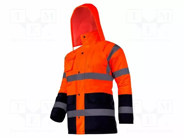 TYÖTAKKI - KOKO: XL - ORANSSI - LÄMMITETYT,VAROITUSNAUHA,HUPULLA - Työ- ja suojavaatteet - LAHTI-L4090604 - 1