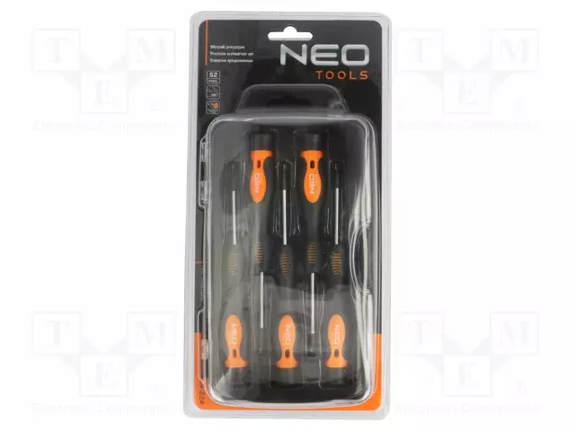 SCREWDRIVER: UNIVERSAL-SET - PHILLIPS,SLOT - PLASTIC BOX - 5PCS. - Ruuvimeisselit ja sarjat - NEO-04-224 - 1