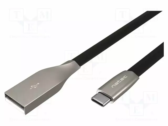 KAAPELI - USB 2.0 - USB A PISTOKE,USB C PISTOKE - NIKKELÖITY - 1M - USB kaapelit ja adapterit - NKA-1954 - 1