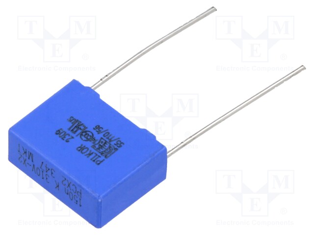 POLYESTERIKONDENSAATTORI - 150NF - 310V - 15MM - ±10% - THT - -55÷110°C - Muovikondensaattorit - PCX2347F35154 - 1