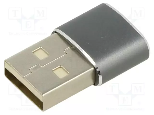 ADAPTERI - OTG,USB 2.0 - USB A PISTOKE,USB C RASIA - ALUMIINI - USB kaapelit ja adapterit - ART-OEM-C14 - 1